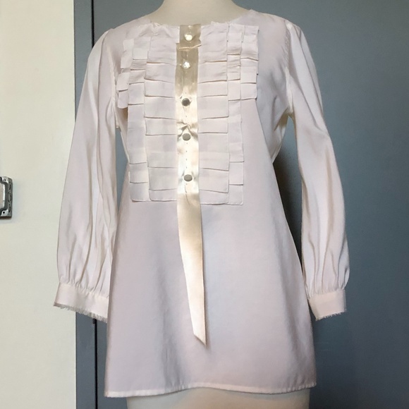 Marc by Marc Jacobs White Long Sleeve Silk Top